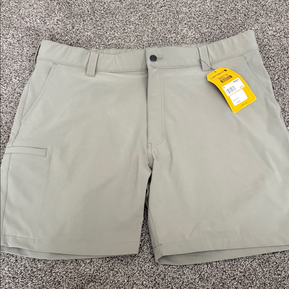 NWT!! Carhartt Men's Tan Flat Front Shorts